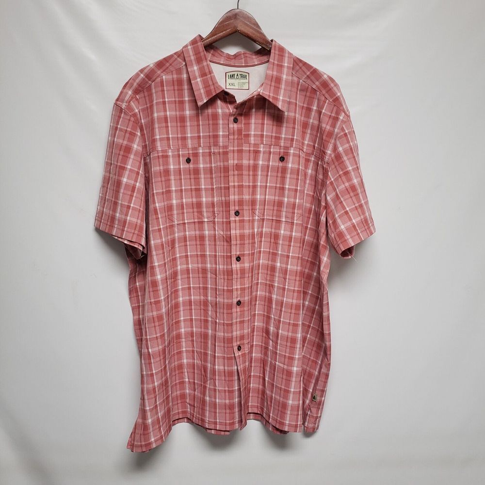 Lake & Trail Short Sleeve Shirt Men's Size‎ XXL Button Down Fishing Hiking EUC